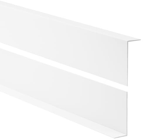 Quest PVC Kantenschutzwinkel - Ohne Klebeband - Kantenleiste und Eckenschutz - Eckleiste Winkelprofil - 50x20mm, 100cm, Weiß