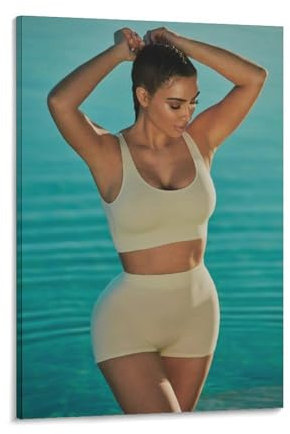 Kim-Kardashian Heißes Schauspielerin, Idol-Göttin, Promi-Poster, coole Kunstwerke, Gemälde, Wandkunst, Leinwanddrucke, hängende Bilder, Poster, 60 x 90 cm