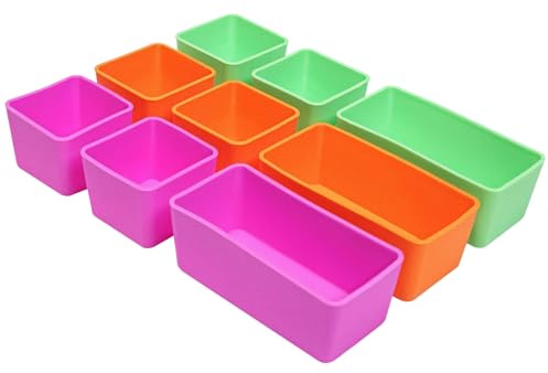 yeeplant Bento-Box-Trennwände, buntes Silikon, 6 quadratische und 3 rechteckige, lebensmittelecht, mikrowellengeeignet, wiederverwendbar, 9 Stück