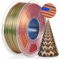 TECBEARS Silk PLA Filament, Tri Color PLA Silk Filament 1.75mm 1 kg/Spule, 360° Farbwechsel 3D Drucker Filament, Maßgenauigkeit +/-0.02mm, Seidentexturen Prächtige Farbe Orange+Blau+Grün