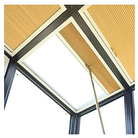 Sonnenschutzrollo für den Außenbereich, UV-Schutz, wasserdicht, schnurlos, Verdunklungsrollos für obere Fenster, verstellbare Schiebepaneele mit zellulärem Design, ideal für Terrassen-Überdachung,