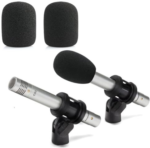 ZHHSUNY 2-Pack Windscreen for Sam-son C02 / Behringer C-2 Pencil Condenser Microphones Pop Filter Mic Foam Cover