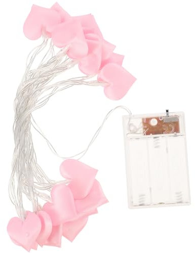 Amosfun Led Herz Lichterkette Rosa 3M - Romantische Dekoration FüR Valentinstag Hochzeit Geburtstag Innen- Und AußEneinsatz Batteriebetrieben