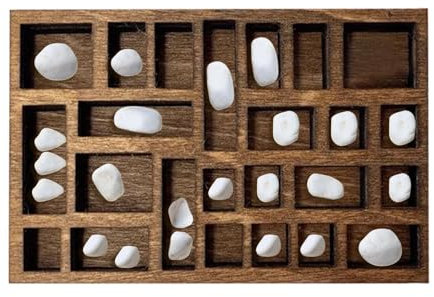 Printers Tray Display Wooden - Rustic Miniature Shadow Box, Wall Mounted Shelf | 25 Compartments Display Organizer With Vintage Wood Finish, Storage Case For Spices Cans, Figurines, Small Items