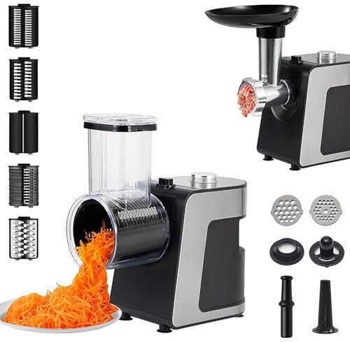 Electric Cheese Grater, 400W Automatic Vegetable Chopper & Salad Maker - Multifunctional Grater Food Processor with Stainless Steel Blade for Cheese, Carrots, and Potatoes