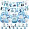 34PCS Princess Party Balloons Decorations Set,Princess Birthday Party Supplies,King Banner,Kids Animals Party Decorations Princess Theme Cake Toppers for Baby Shower, Kids Birthday Party