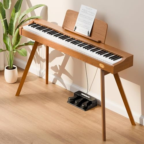 TERENCE P37 E Piano 88 Keys Hammer Mechanism Piano Professional Digital Piano 88 Key Hammer Piano 20 W Speaker with Three Pedals and Stand USB MIDI and Headphone Jack Suitable