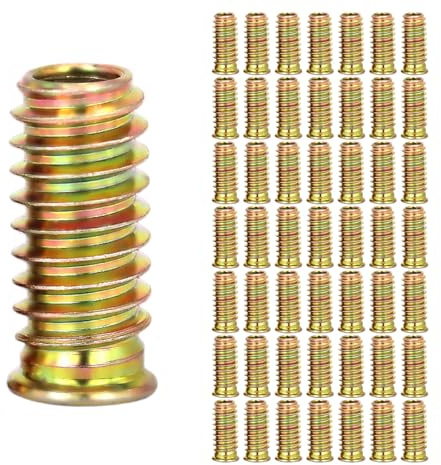Einschraubmutter M8x30mm,Smavles 50Pcs Gewindeeinsätze Einpressmuttern Gewindehülsen Einschraubhülse,Gewindeeinsatz Holz Hülsenmutter Einschraubhülse Gewindeeinsatzmuttern für Holzmöbel