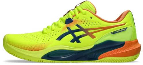 ASICS Men's Gel-Challenger 15 Padel Tennis Shoes, 11, Safety Yellow/Twilight Blue