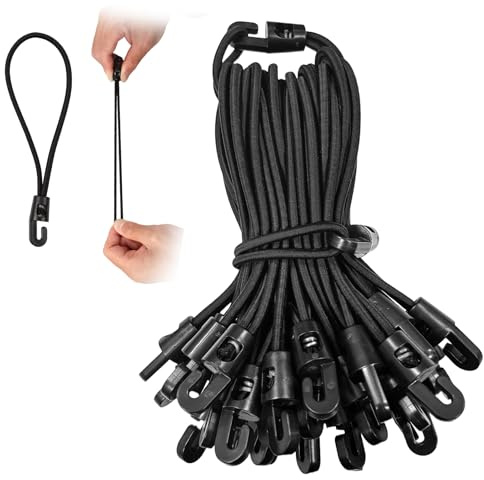 TIANCEWAN Tendeurs Elastique avec Crochets, 40 Pièces 15cm Sandow pour Bache, 2X Élastique Durable pour Bache/Piscine/Camping, Corde Elastique Multisituation pour Cyclisme & Rangement Domestique.