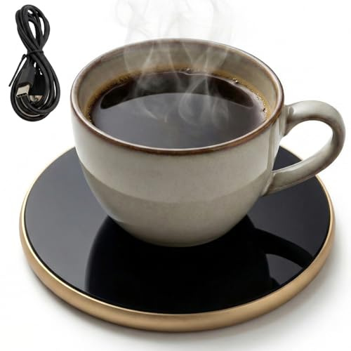 Plaque chauffante à Bougie, Chauffe-Tasse à café USB avec minuterie de 8 Heures et 3 Modes de température, Chauffe-Bougie 4 Pouces pour Boissons, Bureau, décorations