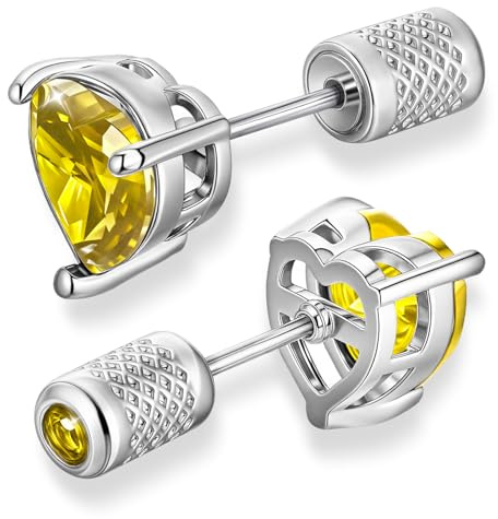 5/7mm Ohrringe Silber 925 Geburtsstein Herz Ohrstecker Hypoallergen Geschenke für Frauen Mädchen