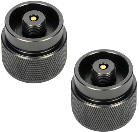 Gaskartuschen Adapter,2 Stück Gas Adapter Kartusche Gaskartuschen Adapter Set für Campingkocher Brenner Herd-Anschluss,Messing & Metalllegierung, luftdichte Verbindung für Camping- & Outdoor-Kocher