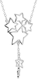 Tuscany Silver Damen Bohnenkette Halskette Sterling Silber Stern 41cm/16'