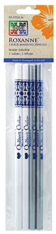 Colonial Needle Water Soluble Chalk Marking Pencils, Pack of 4, White/Silver