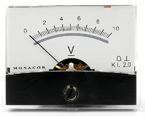 Monacor Moving-Coil-Panel Meter mit Spiegel Skala (V, 10 K Ohm)