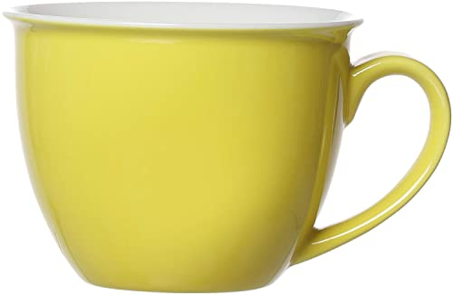 Ritzenhoff & Breker Doppio Jumbotasse, Jumbo Obere, Milchkaffee Obertasse, Ober Tasse, Geschirr, Porzellan, Sonnengelb, 350 ml, 565027, 1 Stück