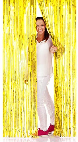 NEU Türvorhang Lametta Folien-Schimmer Gold, 1m x 2m