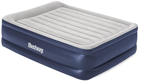 Bestway Tritech Airbed Inflatable Mattress with Built-In Fast Inflation integrated 220-240v Air Pump and Carrying Bag, Raised Height, 203 x 152 x 56cm - Queen