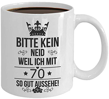 Tasse zum 70 Geburtstag Jahrgang 1955 geboren Keramik 375 Milliliter Mann Frau