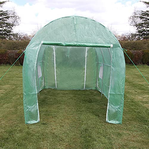 Monster Shop - Serra da Giardino a Tunnel da Esterno in Polietilene Resistente alla Corrosione e Raggi UV Telaio in Ferro Galvanizzato per Piante Giardinaggio Telaio 19mm - 3m x 2m