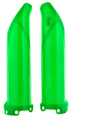 POLISPORT 8351800008 - Juego de protectores de horquilla fabricado en polipropileno resistente a los impactos sin herrajes compatible con motocicletas Kawasaki en color verde