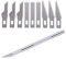 Retoo Set di bisturi professionali 10 pezzi per bricolage, modellismo, intaglio di precisione Set di coltelli artigianali con 9 lame di ricambio, coltello artigianale, coltello da intaglio per fai