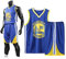 Basketball Trikot Shirt und Shorts, Erwachsene Basketball Jersey, Basketball ärmellose Anzug, Basketball Sportbekleidung, T-Shirt Weste + Shorts, Jugendlich Sweatshirt（XL,Blau）