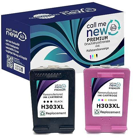 callmenew Premium DRUCKER Tinte PATRONE 303XL Remanufactured kompatibel für HP 303 XL für HP Envy 7830 HP Envy Photo 6232 6230 6220 7130 7134 6234 (mit Füllstandsanzeige)