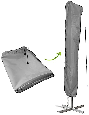 casmartis Sonnenschirmhülle mit Stab für Schirme bis Ø 5 m (rund) | 4 x 3 m (eckig) - Wasserdicht, UV-beständig - Premium Sonnenschirm Schutzhülle