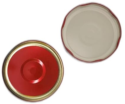 OPIROS Capsules Twist Off Avec Flip Diamètre 82 mm Avec Bouton Central De Contrôle Clic Clac Couleur Rouge Or Couvercles Pour Bocaux En Verre Conserve Confitures Passées (20)