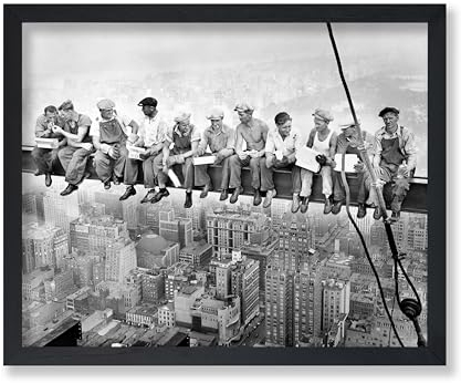 Poster Master Poster Lunch Atop a Skyscraper im Vintage-Stil, Retro-Druck in New York, Manhattan-Kunst, Geschenk für Ihn, Männer, New Yorker, perfekte Dekoration für Büro, Wohnzimmer, Schlafzimmer,