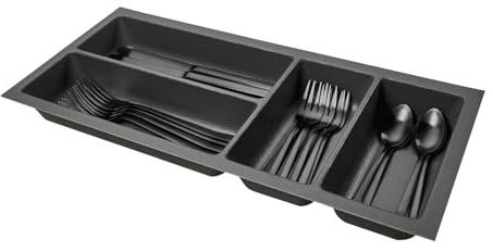SO-BOX 2 Besteckkasten Breite 20,9 cm, Tiefe 46,2 cm mit anthraziter Kanvas-Struktur für Schubladen bis Juli 2012 von NOBILIA mit einer Breite von 30 cm