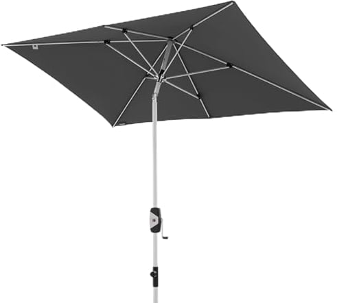 Knirps Automatic Sonnenschirm 230x150cm Dunkelgrau I innovativer UV-Schutz mit automatischem Öffnen & Schließen I stabiler Gartenschirm I Terrassenschirm kompakt I große Schirmfläche