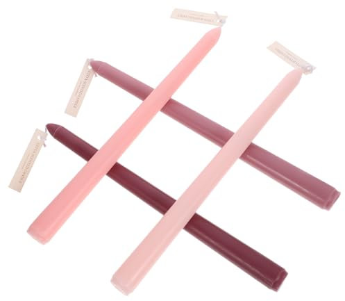 FONDOTIN 4 Stück Duftkerze Mit Langem Stiel Duftende Kerzenhalter Neonkerzen Großbritannien Dw Frauen Kerze Für Die Küche Modisch Kerzenhalter Mit Farbverlauf Adventskerzen Jo Paraffin Rosa