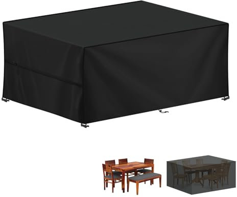 LAMUNI Abdeckung für Gartenmöbel 230x110x75cm, Wasserdicht Abdeckplane Gartenmöbel, 420D Oxford Gewebe Loungemöbel Abdeckung, Winterfest Schutzhülle für Sitzgruppe, Gartenlounge, Rattanmöbel