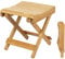 Spetebo Bambus Klapp Sitzhocker eckig Natur - 28 x 28 cm - Holz Deko Hocker klappbar - Universal Klappstuhl Falthocker Sitzgelegenheit für Küche Bad Flur