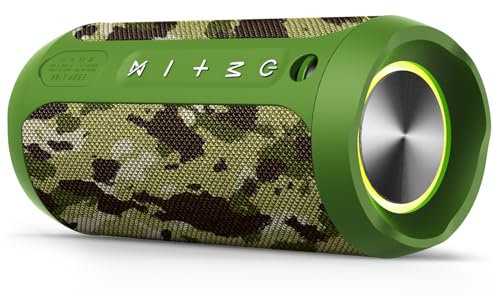 EDUPLINK Bluetooth Speaker, Portable Wireless Speakers, Waterproof IPX7 Speaker, Ture Wireless Pairing Stereo, Long Playtime for Home, Travel, Camo