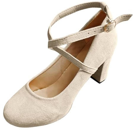 Dirndl Schuhe Damen Pumps, Trachtenschuhe Spangenpumps Damen Damen Blockabsatz Elegant Riemchenpumps High Heels Trachtenpumps Dirndlpumps Dirndlschuhe Trachten Schuhe für Oktoberfest Hochzeit Party