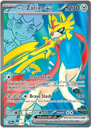 Hop's Zacian ex 176/159 Ultra Rare Pokemon Card | Journey Together Set | Scarlet & Violet Series | Titan Authenticated