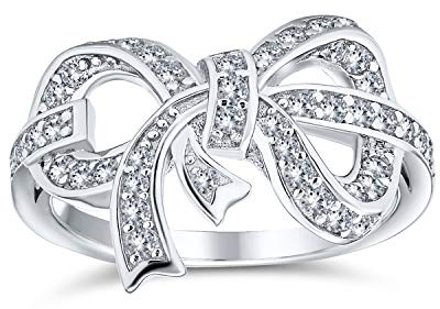 Personalisieren Sie Romantische Feiertagsparty Braut Zirkonia Pflaster CZ Vintage Viktorianischer Stil Band Schleife Ring Für Frauen Teen .925 Sterling Silber Anpassbarer Schmuck