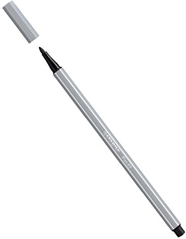 STABILO Point Pack of 6 Felt-Tip Pen 68, Thickness of Pencil Leads: 1.0 mm, Medium, Grey
