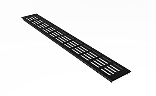 Lüftungsgitter Aluminium Stegblech - Schwarz pulverbeschichtet - Breite 80 mm - Länge 300 mm -