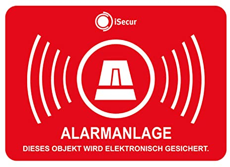 3er Aufkleber-Set Alarmanlage I hin120 7x5 cm I Achtung Gebäude, Objekt ist alarm-gesichert I für Fenster-Scheibe, Tür I außenklebend wetterfest