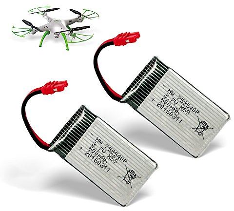 SYMA 2 Stück Ersatzakku X5HC und X5HW Quadrocopter 600 mAh Drohne