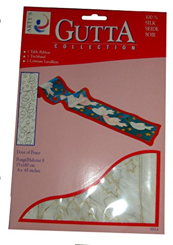 ARTY'S Gutta Collection Tischband - Weihnachten Motiv: Dove of Peace - Pongé 08, ca. 15x160cm, rollierte Ränder (Gutta Gold)
