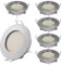 HCFEI 6er Set Flache LED Einbaustrahler | 400 Lumen | 3.5W | 230V | Gehäuse Rund | Edelstahl Gebürstet | Licht Warmweiß 3000K