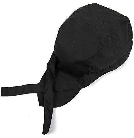 Modische Kochmütze, für Hotels, Kellner, Arbeitskappe aus Segeltuch, elastisch, mit Totenkopf-Motiv, Piratenmütze, für professionelle Gastronomie, Chefkoch, Mütze, Bandana, Kappe, Turban (schwarz)
