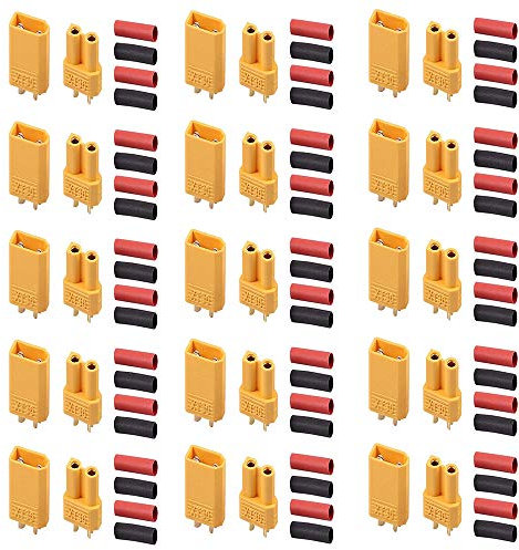 RUNCCI-YUN 26PCS 13Pairs XT30 Bullet Connecteurs Prises Homme & Femme avec rétrécissement de la Chaleur pour Batterie de Voiture/Bateau/LiPo RC