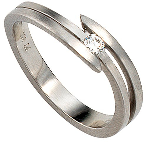 Jobo Damen-Ring aus 950 Platin matt mit Diamant Größe 60